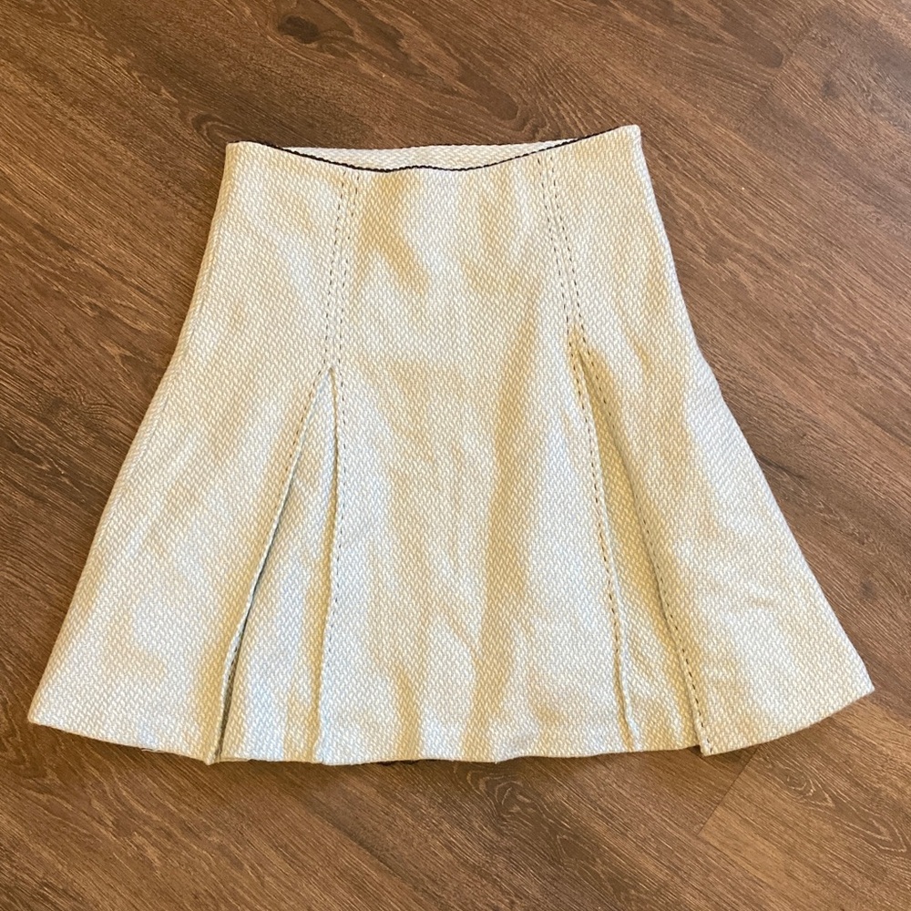 Anthropologie Cream A-Line Skirt
